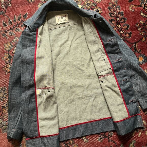 Vintage Style Reproduction Kee Denim Chore Jacket Barn Coat - Picture 9 of 11